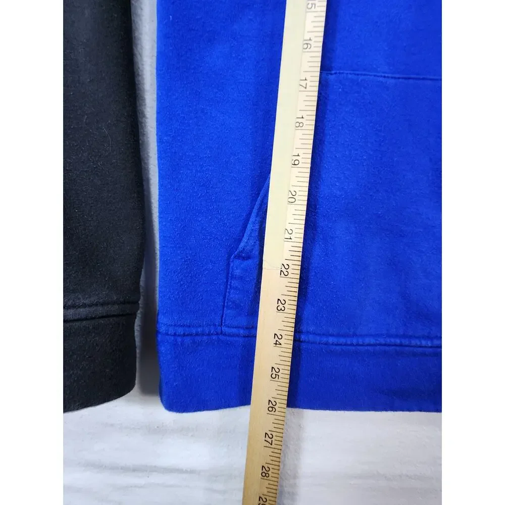Adidas Men's Blue Black Colorblock Pullover Hoodie Logo XL